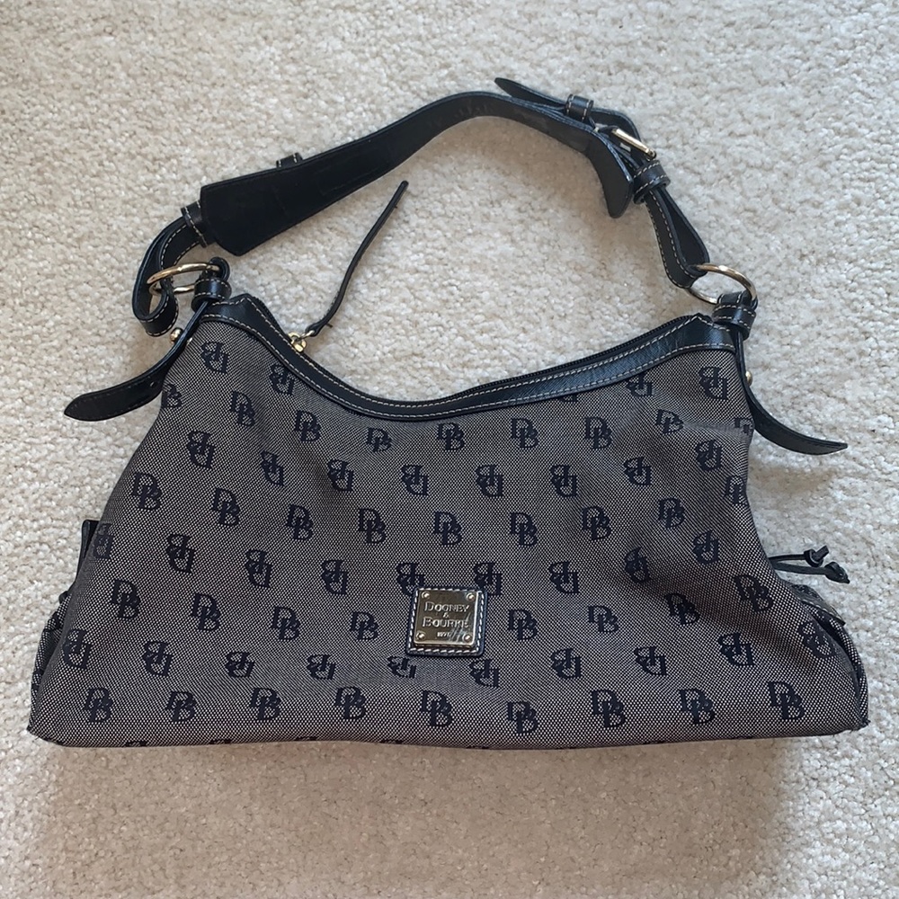 Dooney & Bourke Leather Patterned Printed Neutral Medium Size Bag